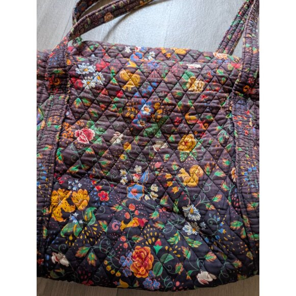 Vera Bradley Large Quilted Floral Tote Bag With Zipper Closure & Dual Handles - Picture 3 of 8